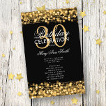 Elegant 30th Birthday Party Program Gold w/ Menu<br><div class="desc">Elegant "Birthday Party Program" design with Sparkles & Lights in Gold w/ custom text.</div>
