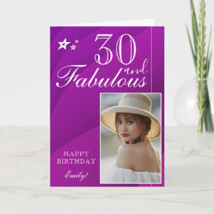 Elegant 30th Birthday Photo Template Customizabl