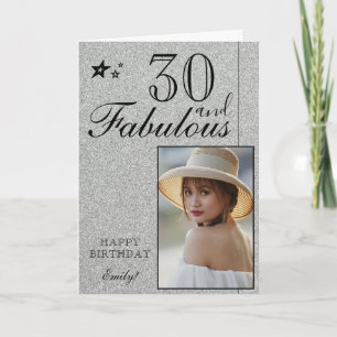 Elegant 30th Birthday Photo Template Customizabl