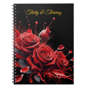 Elegant 30th Birthday - Roses in Bloom Notebook
