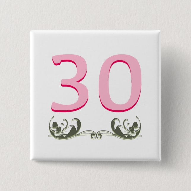 Elegant 30th Gift 2 Inch Square Button (Front)