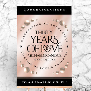Elegant 30th Pearl Wedding Anniversary Celebration Acrylic Sign