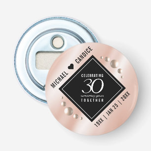 Elegant 30th Pearl Wedding Anniversary Celebration Bottle Opener