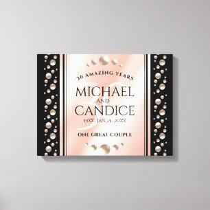 Elegant 30th Pearl Wedding Anniversary Celebration Canvas Print
