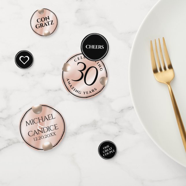 Elegant 30th Pearl Wedding Anniversary Celebration Confetti (Group)