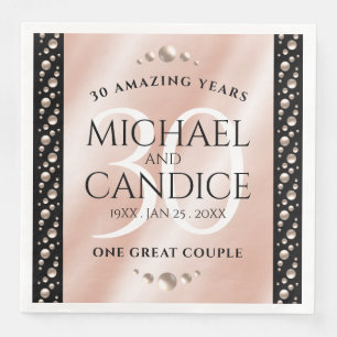 Elegant 30th Pearl Wedding Anniversary Celebration Napkin