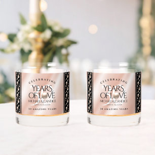 Elegant 30th Pearl Wedding Anniversary Celebration Whiskey Glass