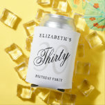 Elegant 30th Thirty Thirtieth birthday party Can Cooler<br><div class="desc">Elegant Modern Chic Stylish 30th Thirty Thirtieth birthday party Can Cooler. All text is customizable.</div>