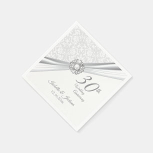 Elegant 30th Wedding Anniversary Design Napkin