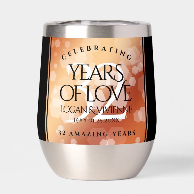 Élégant 32ème anniversaire de Mariage de bronze (Arrière)