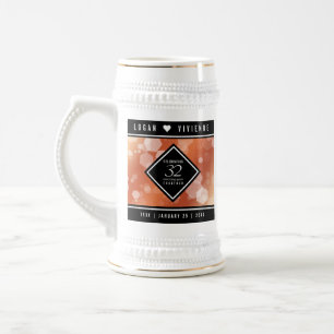 Elegant 32nd Bronze Wedding Anniversary Beer Stein
