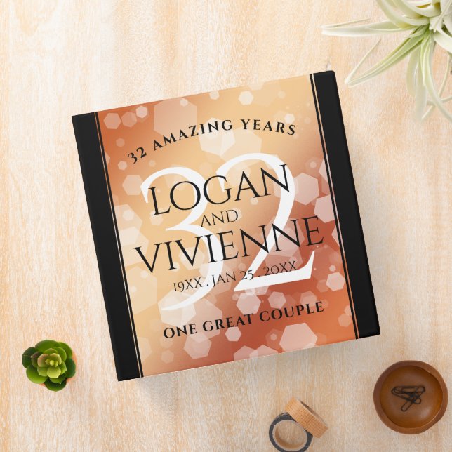 Elegant 32nd Bronze Wedding Anniversary Binder (In Situ)