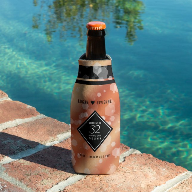 Elegant 32nd Bronze Wedding Anniversary Bottle Cooler (In Situ Pool)