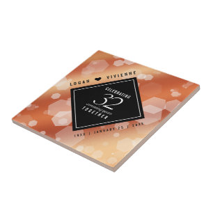 Elegant 32nd Bronze Wedding Anniversary Tile