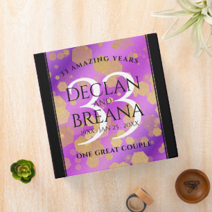 Elegant 33rd Amethyst Wedding Anniversary Binder