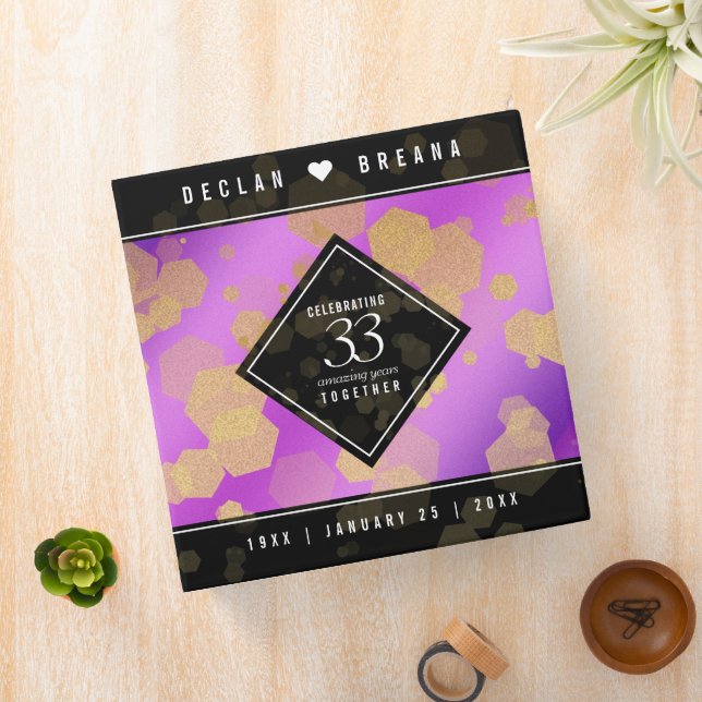 Elegant 33rd Amethyst Wedding Anniversary Binder (In Situ)