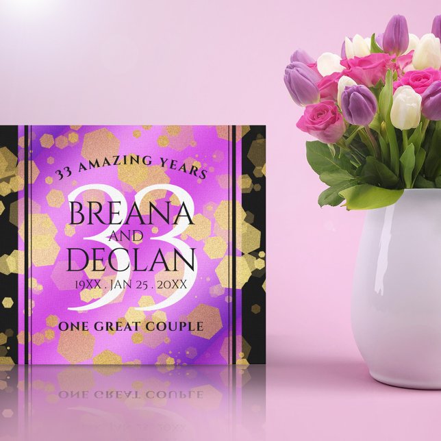 Elegant 33rd Amethyst Wedding Anniversary Canvas Print (Creator Uploaded)