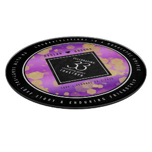 Elegant 33rd Amethyst Wedding Anniversary Cutting Board