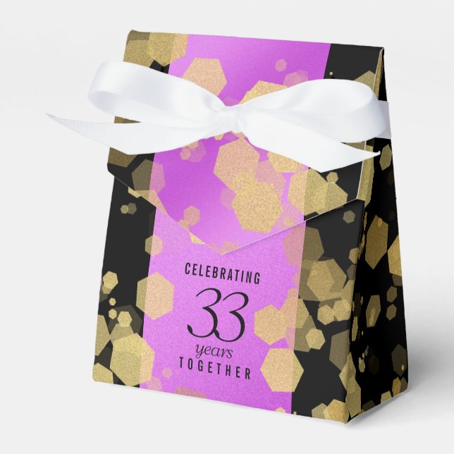 Elegant 33rd Amethyst Wedding Anniversary Favor Box (Front Side)