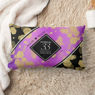 Elegant 33rd Amethyst Wedding Anniversary Lumbar Pillow