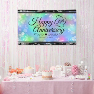 Elegant 34th Opal Wedding Anniversary Celebration Banner