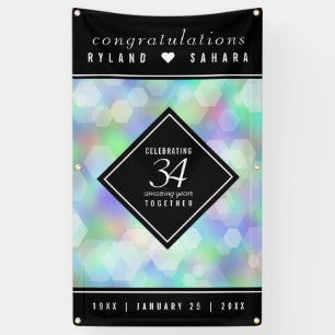Elegant 34th Opal Wedding Anniversary Celebration Banner