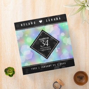 Elegant 34th Opal Wedding Anniversary Celebration Binder