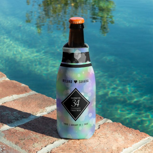 Elegant 34th Opal Wedding Anniversary Celebration Bottle Cooler (In Situ Pool)