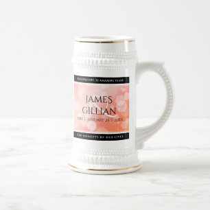 Elegant 35th Coral Wedding Anniversary Celebration Beer Stein