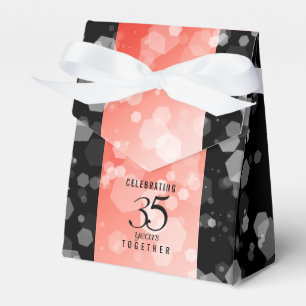 Elegant 35th Coral Wedding Anniversary Celebration Favor Box