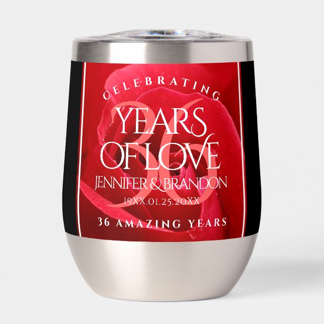 Elegant 36th Rose Wedding Anniversary Celebration (Front)