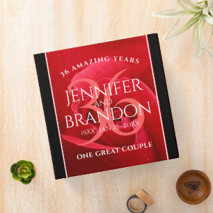 Elegant 36th Rose Wedding Anniversary Celebration Binder