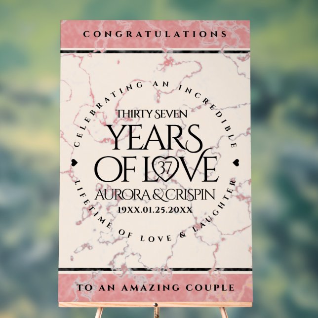 Élégant 37e anniversaire du Mariage Alabaster (Neutre)