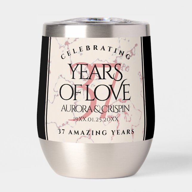 Elegant 37th Alabaster Wedding Anniversary (Front)