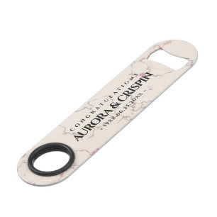 Elegant 37th Alabaster Wedding Anniversary Bar Key