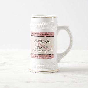 Elegant 37th Alabaster Wedding Anniversary Beer Stein
