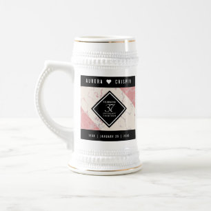 Elegant 37th Alabaster Wedding Anniversary Beer Stein