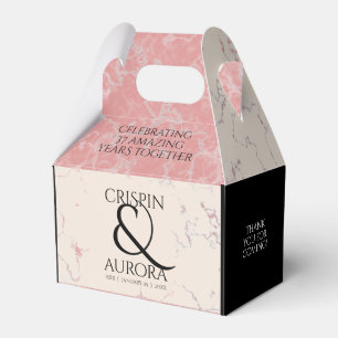 Elegant 37th Alabaster Wedding Anniversary Favor Box