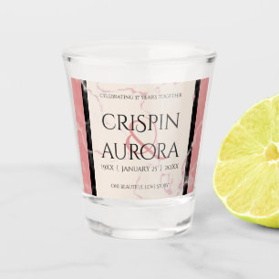 Elegant 37th Alabaster Wedding Anniversary Shot Glass