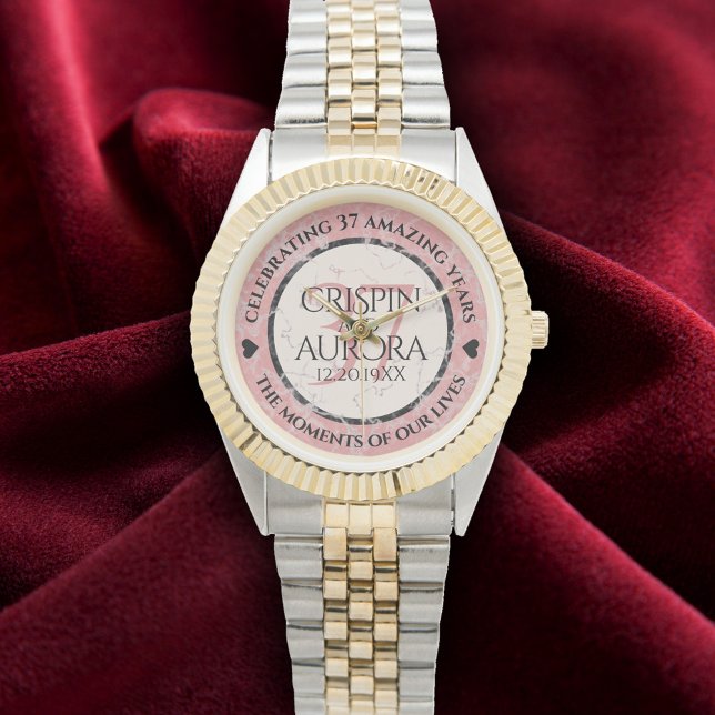 Elegant 37th Alabaster Wedding Anniversary Watch (Elegant 37th Alabaster Wedding Anniversary Wristwatch Cover Photo)