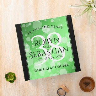 Elegant 38th Emerald Wedding Anniversary Binder