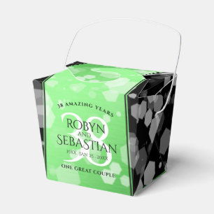 Elegant 38th Emerald Wedding Anniversary Favor Box