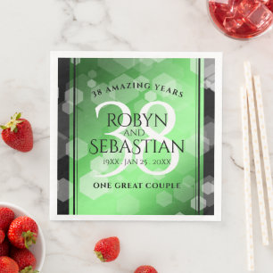 Elegant 38th Emerald Wedding Anniversary Napkin