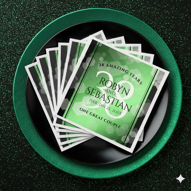 Elegant 38th Emerald Wedding Anniversary Napkin (Elegant 38th Emerald Wedding Anniversary Napkins Cover Photo)
