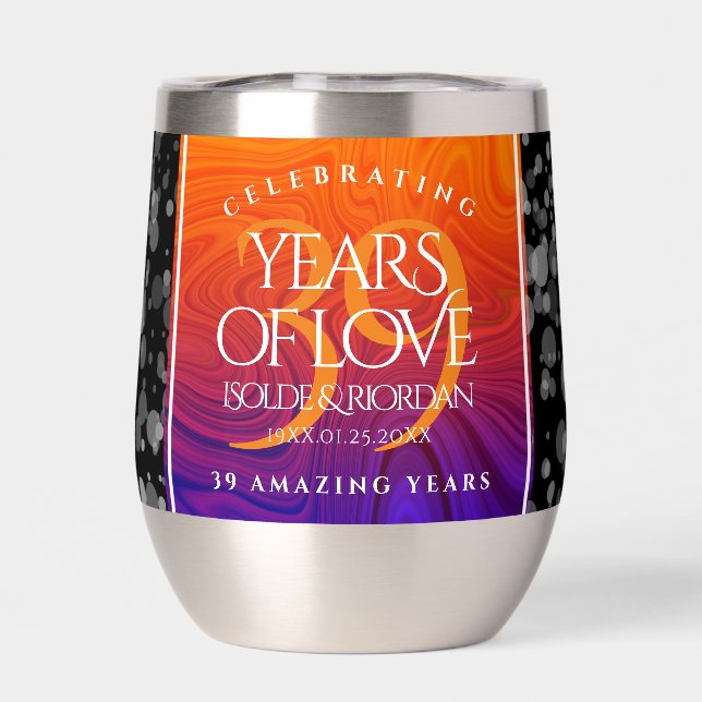 Elegant 39th Agate Wedding Anniversary Celebration (Back)