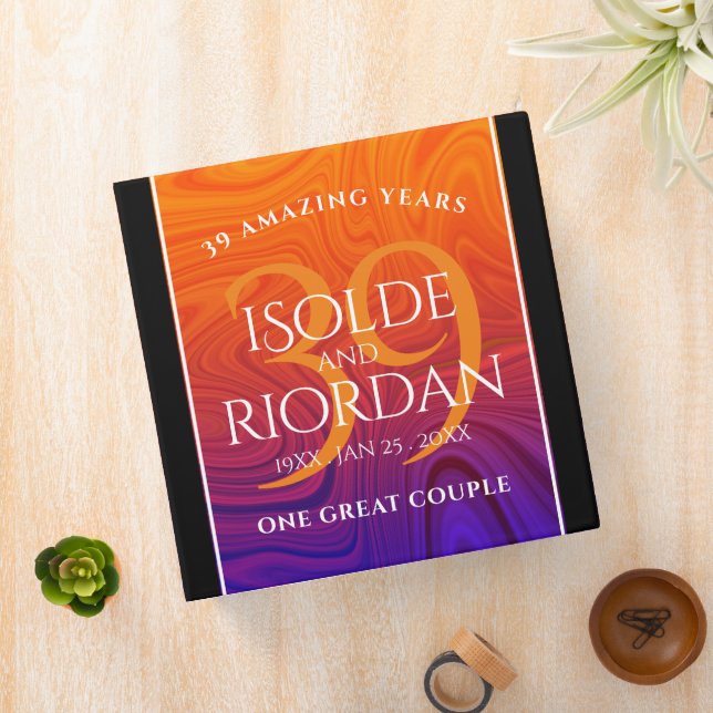 Elegant 39th Agate Wedding Anniversary Celebration Binder (In Situ)