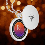 Elegant 39th Agate Wedding Anniversary Celebration Locket Necklace<br><div class="desc">Celebrate the 39th wedding anniversary with this commemorative locket! Elegant white lettering on a swirling, burnt orange to deep purple background add a memorable touch for this special occasion and extraordinary milestone. Customize with couple's initials, a special message, and dates for their agate anniversary. Design © W.H. Sim. See more...</div>