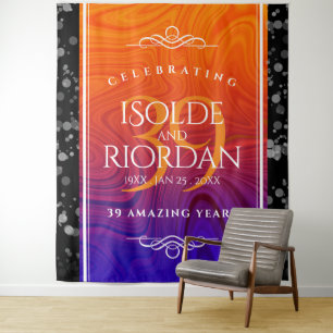 Elegant 39th Agate Wedding Anniversary Celebration Tapestry