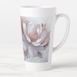 Elegant 3 dimensional painted Flower Latte Mug