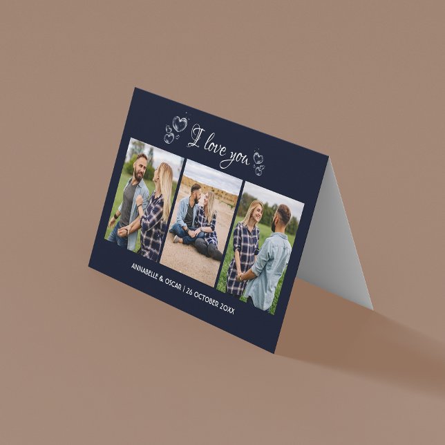 Elegant 3 Photo Template Folded Holiday Card  (Creator Uploaded)